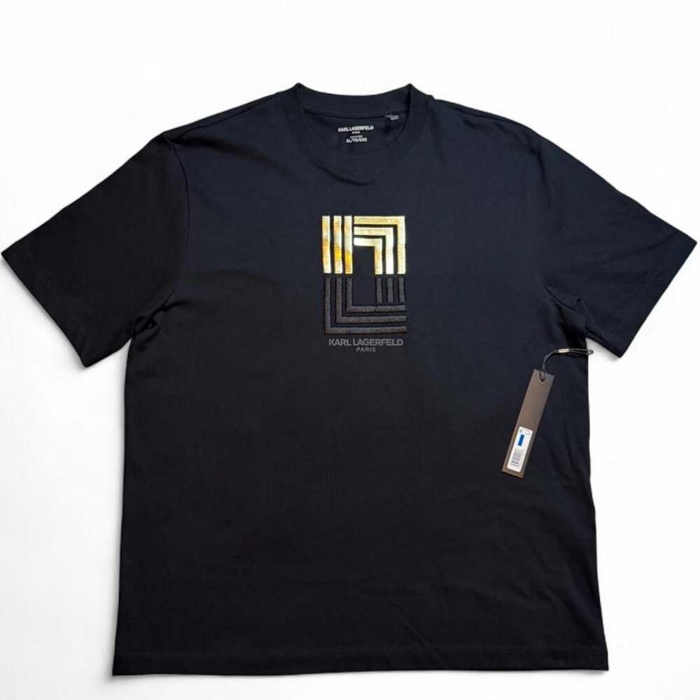 Karl Lagerfeld Paris Geometric Logo T-Shirt Black XL